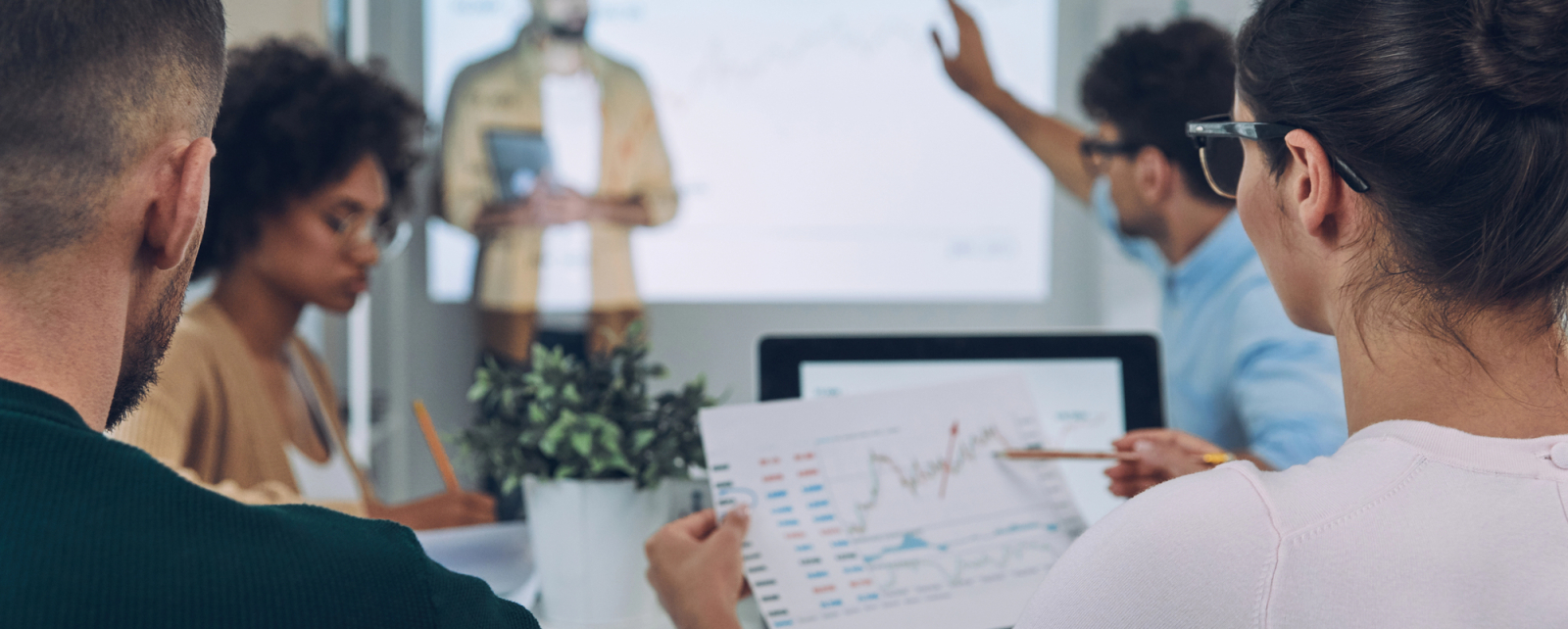 Employees being engaged in work